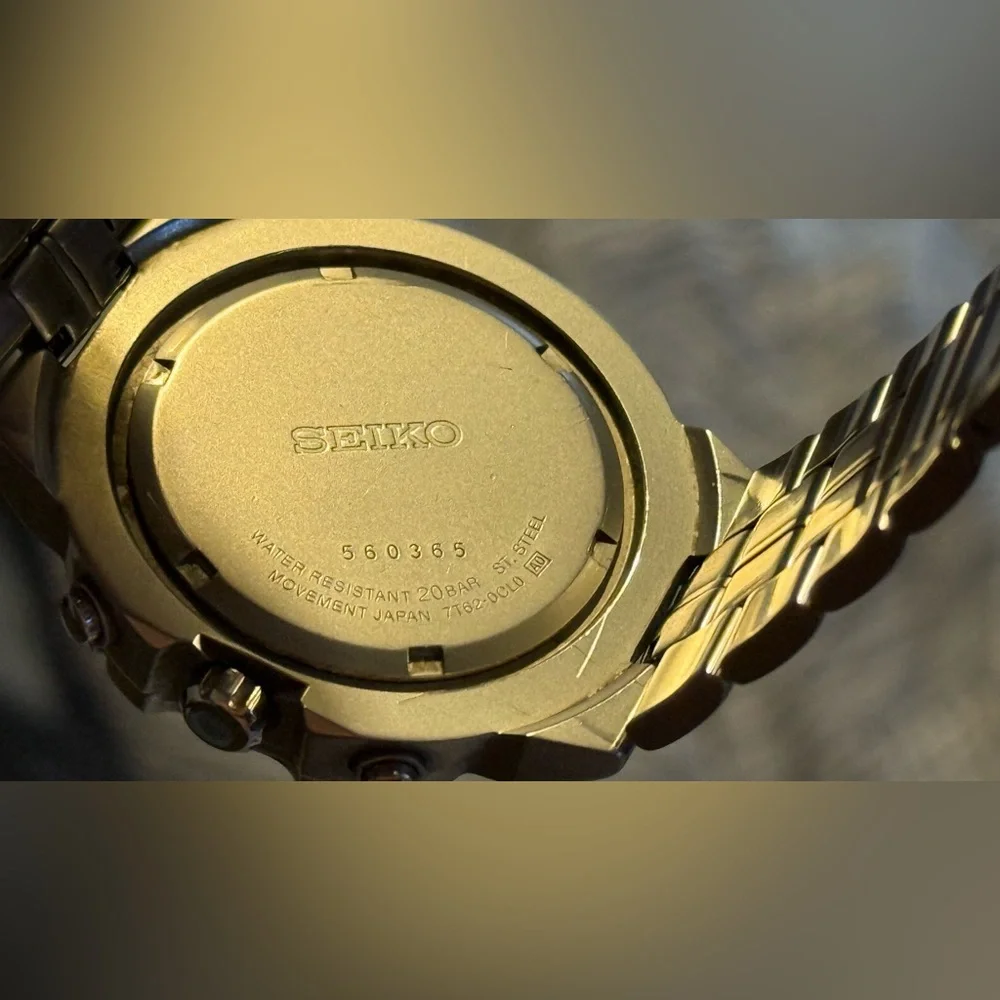 Men’s Vintage Seiko Chronograph Diver’s Watch Yellow Dial SNA-281 7T62-0CL0 - Picture 8 of 13